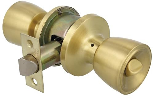 Amig - Juego de Pomos Mod. 602 - Latón Mate - 18.5x 8 cm - Incluye Picaporte - Funcion Privado - Dispositivo de Emergencia Exterior y Condena Interior - Puerta de 35-45mm