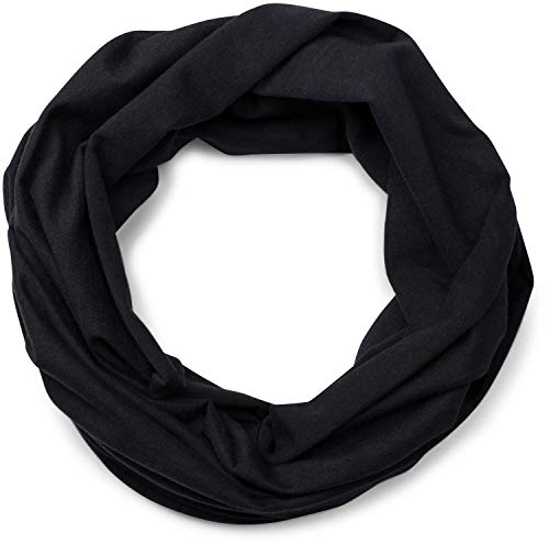 styleBREAKER Jersey Multifunktionstuch, Schlauchtuch, Stirnband, Haarband, Kopftuch, Loop Schlauchschal, Unisex 01012037, Farbe:Schwarz
