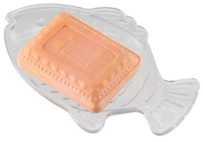 InterDesign Plastic Bar Soap Holder for Bathroom Shower - Fish, Clear