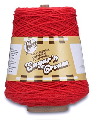 Lily Sugar'n Cream Cotton Cone Yarn, 14 oz, Red, 1 Cone