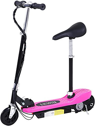 HOMCOM Electric Scooter for Kids, Foldable Ride On Powered Scooter with 120W Motor, Top Speed 10 KM/H, Maximum Range 8 KM - Pink