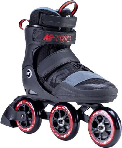 K2 Inline Skates Trio S 100 Für Herren Mit K2 Softboot, Black - Red, 30E0241, EU: 41.5 (UK: 7.5 / US: 8.5)