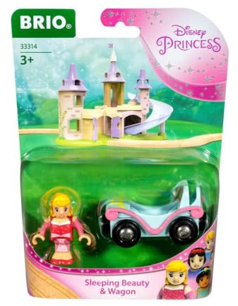 BRIO Disney Princess Sleeping Beauty & Carriage Train Set for Kids Age 3 Years Up - Compatible with all BRIO Wooden Railway Sets & Accessories