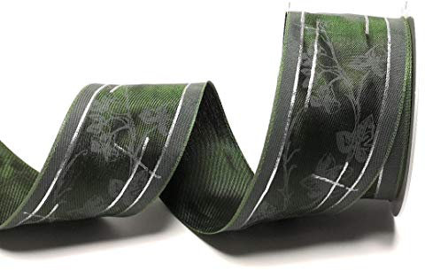 s.dekoda Trauerband 20m x 60mm Grün - Silber Trauerkreuz - Efeu Trauerschleife [9001-111]