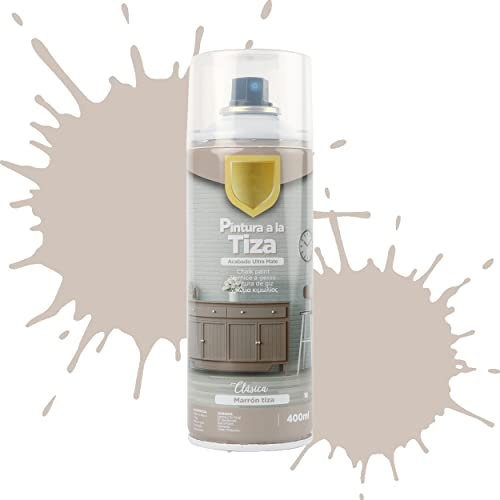 Etrexonline Pintura en Spray Ultra Mate a la Tiza, Chalk Paint Spray, Ideal para Metal,Madera y Cerámica, Acabado de Estilo Vintage - Colores Marrón Tiza (400ml, 1 Unidad)