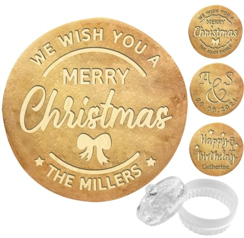 Personalised Cookie Stamp Custom Christmas Cookie Cutter Stamp with Family Name for Baking Customised Cookie Stamp Molds