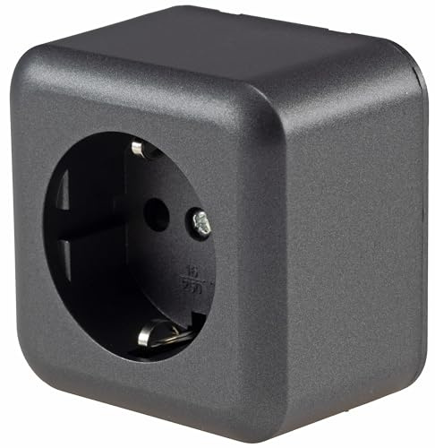 ChiliTec Aufputz Steckdose 1-fach Einzelsteckdose Fasko Serie Anthrazit
