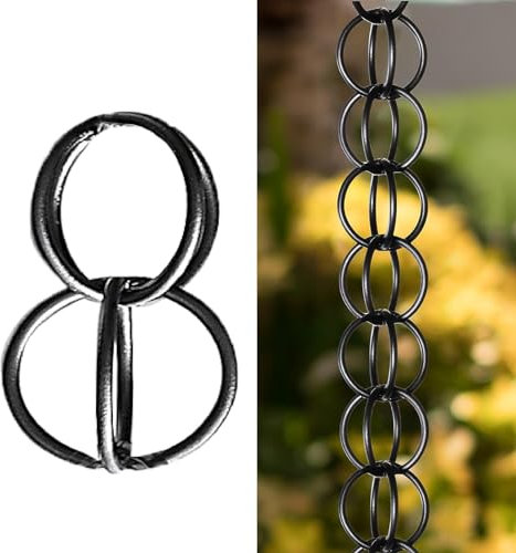 UrbanUp Regenablaufkette Ring -Regenketten Hängen, Aluminiumlegierung Langlebige Regenrinnenketten für Ersatz -Downspout/Dachrinnen, Gartendekoration Regenfang (Color : Style A, Size : 3 m (9.8ft))