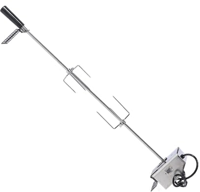 Mumusuki Kit Girarrosto Motorizzato Portante da 33 Libbre, Kit Asta Spiedo Rotante Stabile con Altezza e Angolazione Regolabili, Leggero e Portatile per attività di Grigliate All'aperto