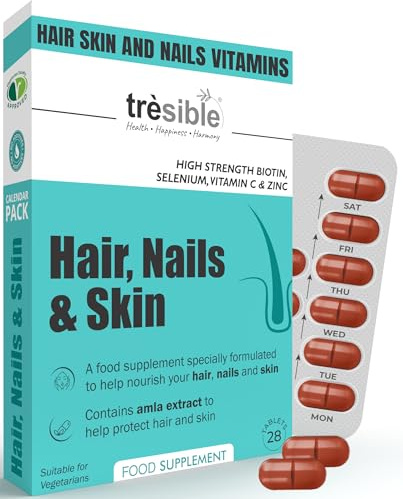 High Strength Biotin Hair Growth Vitamins for Women and Men (1 Month Supply) - Unflavoured Biotin Tablets 8000 mcg with Zinc and Selenium - Vegetarian Hair Skin and Nails Vitamins for Healthy Growth