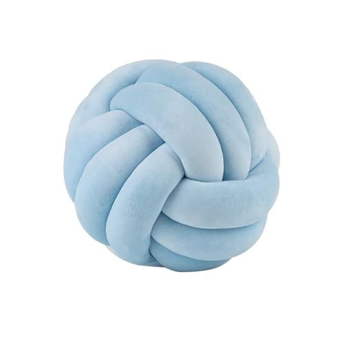MZSKLW Cuscino a forma di nodo, cuscino a sfera, corto, in peluche, decorativo, per la casa, per divano, letto, soggiorno, pavimento (nodo blu ghiaccio, 28 cm)