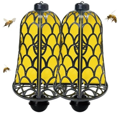 2 Pezzi Trappola per Vespe E Calabroni da Esterno, Trappola Calabroni Bottiglia da Appendere, Trappole per Insetti Zanzare Mosche Frutta, per Appesa Esche per Vespe Esterno Giardino Balcone