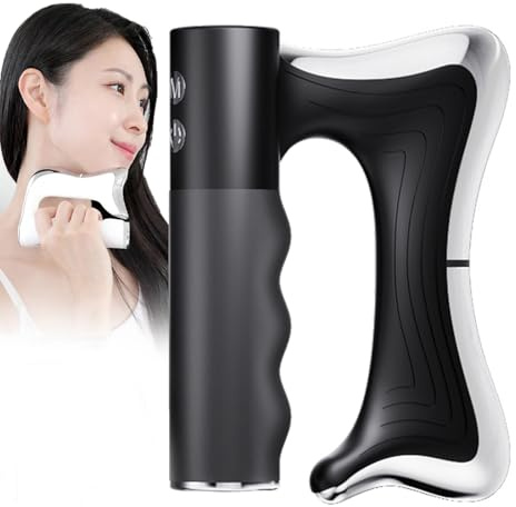 Heated Fascia Knife, Muscle Relaxation Electric Fascia Knife Multifunctional Massage Tool, Medical Scraper, Micro Current + Micro Vibration + Heating, 3 Level Adjustable, for The Whole Body,A