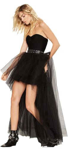 RUIXIA Tutu Femme Jupe en Tulle Asymétrique Avant Court Arrière Longue Tutu Multi Couches pour Adultes avec Doublure pour Soirée Spectacle Festival Carnaval Halloween