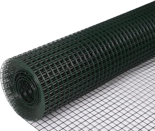 Recinzione metallica da giardino in metallo resistente, maglia antiruggine da 3 cm, rete riutilizzabile per pollame, spessore 1,5 mm, 1 x 18 m