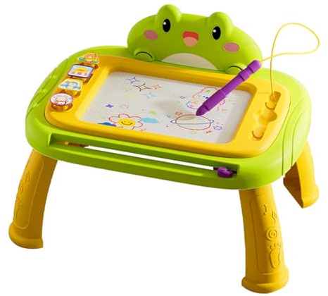 Aoresac Pizarra de Dibujo Magnética con Sellos, Juguete Educativo Divertido para Niños, Escritura a Mano, Aprendizaje de Letras, Educación Temprana (Verde)
