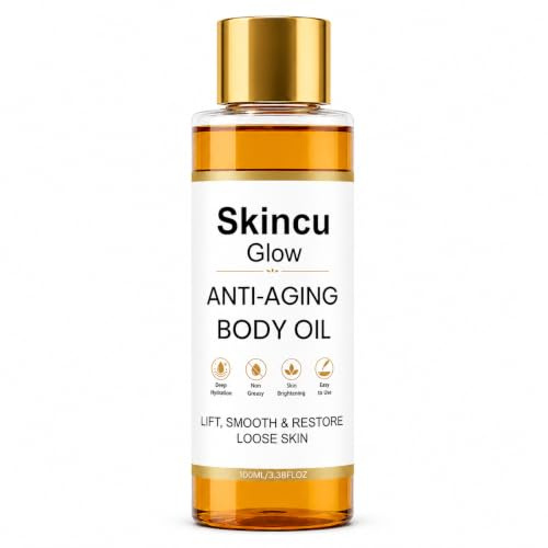 New Skincu Glow Remedy Oil, Skincu Anti Aging Body Oil for Women, Firming Body Oil for Dry Mature-Looking Skin, Lightweight Non-Greasy Moisturising After-Shower Massage Oil, 100ml