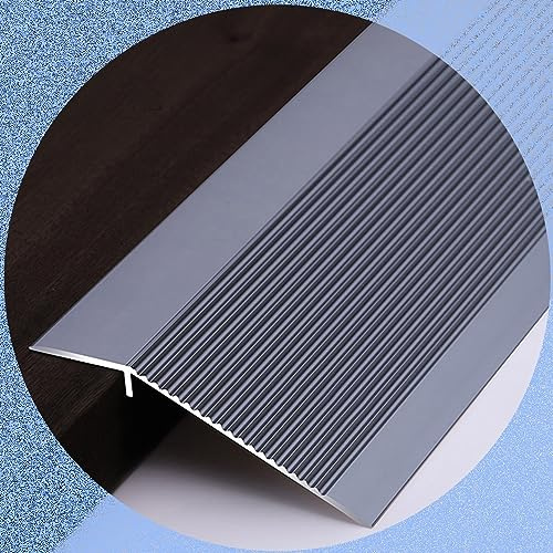 Justerbar aluminiumövergångsremsa 10 mm-40 mm för dörröppningar halkfritt trä till kakelprofil anpassad skuren tröskel järn grå hållbar och snygg golvlösning