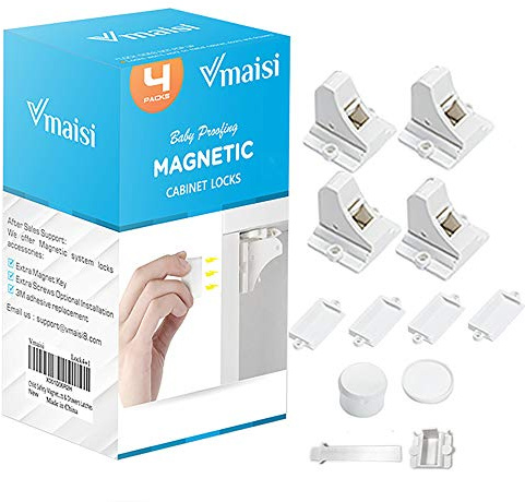 Vmaisi Magnetic Cabinet Locks for Babies (Stardand, Unit Count 4)