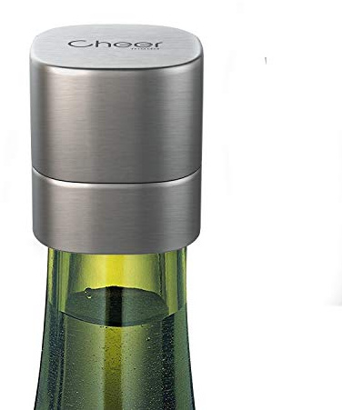 Champagne Stopper, Stainless Steel Wine & Champagne Sealer, Resealable Leak-Proof Cap For Prosecco, Sparkling & Still Wine- Best Accessory, Home and Party Use 7717-W401-02