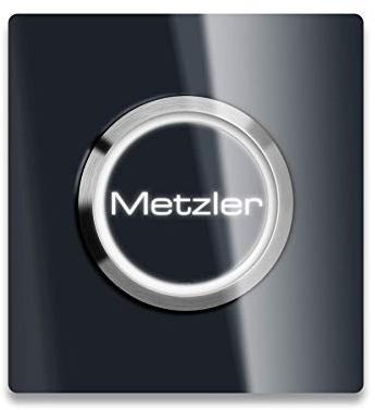 Metzler Moderne XL - LED-Türklingel - 80 x 80 mm - inklusive Gravur - beleuchteter Taster - austauschbarer Namensfeld/Namenschild - Anthrazit