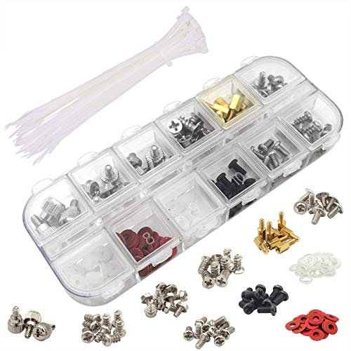 Akuoly Set di Viti per Costruzione o Riparazione di Computer, kit di viti per PC hard disk, Scheda Madre, Ventola, CD-ROM, 135 pezzi