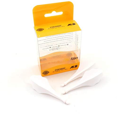 CUESOUL Very Slim TRAJ AK8 New Integrated Dart Flights and Shafts Wave Shape,Dart Flight White Set of 3