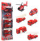 Herefun Feuerwehrauto Auto Spielzeug Set, 6 Pcs Mini Auto Zurückziehen Spielzeugautos, Kinderspielzeug Fahrzeuge Reibung angetrieben, Mini Cars für Kinder ab 3 Jahren