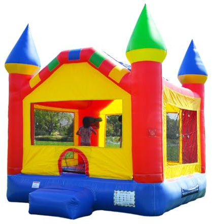 HeroKiddo 13'x13' Commercial Bounce House with Blower & Basketball Hoop; Durable 15'Tall Vinyl Bouncy Castle Inflatable Jumper for Kids and Adults, Rental Quality, Indoor & Outdoor