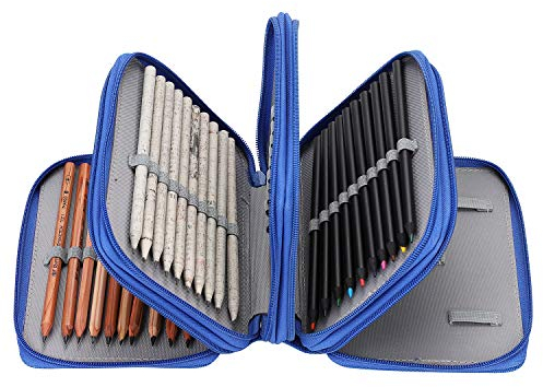 Federmappe 4 Fächer Federmäppchen Große Kapazität Federtasche Bleistifte Beutel Mäppchen 72 Slots Stiftemappe Stifte Organizer Schulmäppchen Schreibwaren Stiftetasche für Kinder Erwachsene