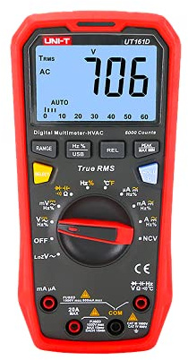 UNI-T digital universalmätare UT161D/MIE0433 spänningstestare, AC/DC-ström, kapacitet, krets- och diodkontinuitetstest, temperaturmätning