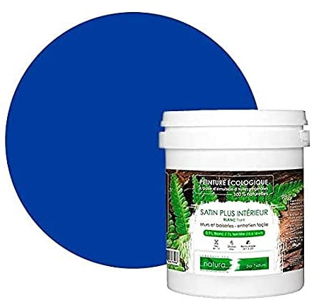 BOX DECO COULEURS Peinture murale naturelle écologique aspect satin intérieur Natura - 1 L, Bleu Electrique