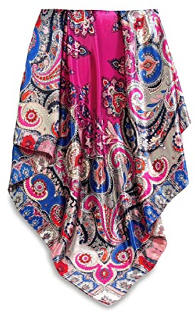 GLORIS Pañuelo de seda para mujer elegante 90 x 90 cm elegante pañuelo de satén, pañuelo para el cuello, pañuelo para la cabeza, pañuelo para mujer, pañuelo para la cabeza, Impresión colorida rosa