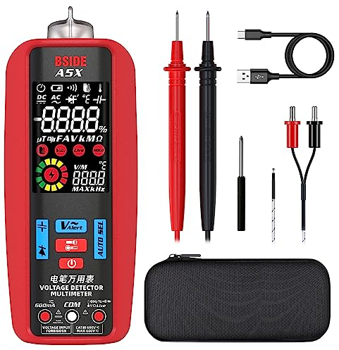 BSIDE A5 Smart Digital Multimeter Elektrische Tester Intelligente Messgerät Automatisch mit NCV VFC Misst AC DC Volt Amp Ohm Cap Hz Kontinuität Diode Temperatur Strommessgerät Taschenlampe