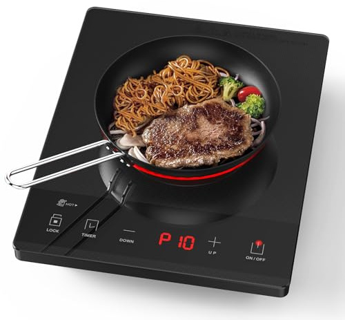 PAYISHO Electric Hot Plate Single Burner Portable Ceramic Cooktop For Cooking Ultra-thin Electric Stove Infrared Burner Cooker,24-Hour Timer Child Safety Lock,Compatible With All Cookware 1800W