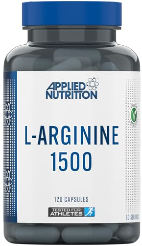 Applied Nutrition L-Arginine Capsules - 1500mg High Strength L Arginine Per Serving, Nitric Oxide Booster for Workout & Performance (60 Servings)