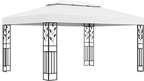 Willood Garten Pavillon mit Doppeldach 3x4 m Weiß
