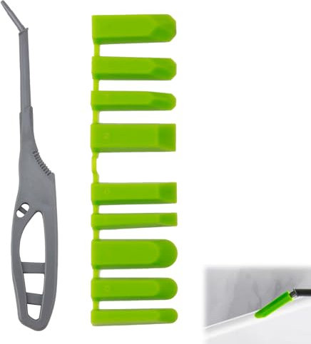 Silicone Sealant Tool Kit 9-in-1 Caulking & Grout Applicator Set with Narrow Tips Reusable Bathroom & Kitchen Sealant Smoother, Scraper for Sink Joints, Floors & Tight Spaces, Green