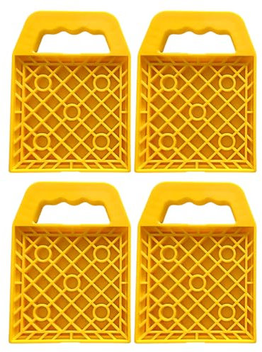 Cuñas de estabilización para autocaravana, 4 cuñas niveladoras para vehículos, estabilizador multiángulo portátil, antideslizante, para camping, viajes, exteriores, playa, piscina y