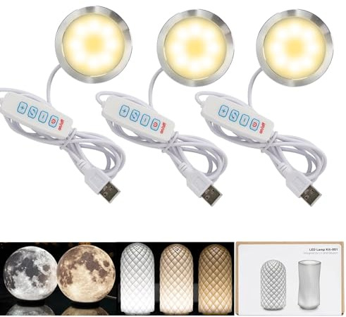 LED-lampa kit 001 tre färger för Bambu Lab Makerworld 3D-tryckt gör-det-själv hårdvarumodell reservdelar 5 V USB-driven, 3 000 K varmt ljus (3)