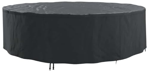 vidaXL Möbelöverdrag Svart 320 x 320 x 71 cm 600D Oxford Tyg, Trädgård och terrass, Rund, Modern, Vattentåliga material, UV-skydd, Paviljongöverdrag, Väderskydd, Utomhusarmour