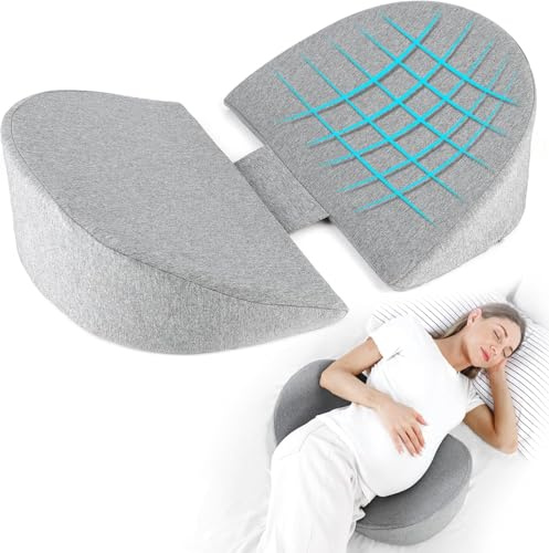 Cuscino per gravidanza per dormire, cuscino premaman in memory foam per donne incinte, cuscino regolabile a cuneo per gravidanza con fodera rimovibile e lavabile, supporto per pancia, schiena, gambe
