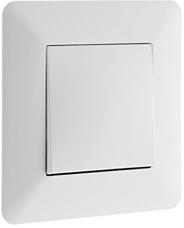 Zenitech - Interrupteur Va-et-Vient Encastré 10A 2300W - Design Moderne, Façade Réglable - Compatible Boîte d'Encastrement - Support Clipsable - Moteur Compact - Conforme Norme NF - Blanc - 86x86 mm