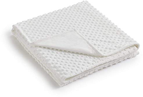 RelaxBlanket Housse de couette de 152,4 x 203,2 cm pour couverture lestée | Minky Dot très doux | Blanc