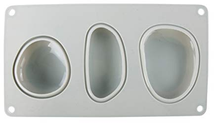 Rayher 36107000 Silikon-Gießform große Steine, 14,5x26 cm, Tiefe 3,5 cm, 3 verschiedene Steinformen, Form befüllbar mit Kreativ-Beton, Schmuck-Beton, Raysin-Gießpulver, Seife, Wachs, Sortiert