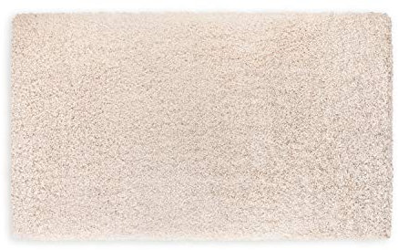 WohnDirect Premium Hochflor Badezimmerteppich Creme • Rutschfester & Extra Flauschiger Badvorleger • Badteppich, Badematte 70 x 120 cm