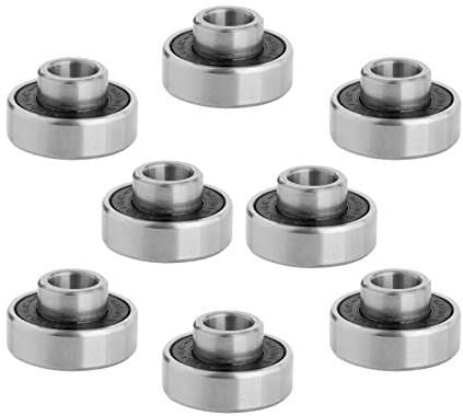 Amagogo 8X ABEC 11 608-2RS Longboard Roue à Billes Intégrée 8x22x7 Double Bouclier Métal Chrome Skateboard Scooter Inline Roller Skate Rollers, Le Noir