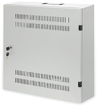 Intellinet 713641 Schrank 19 Zoll mit niedrigem Profil mit horizontalen Pfosten 4U und vertikalen 2U Grau