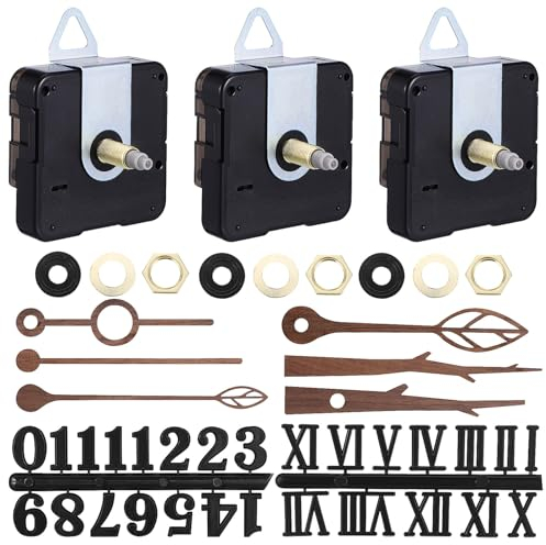 VILLCASE Uhrwerke zum Selbsteinbau mit Zeiger, Geräuschloses Uhrwerk Set Uhrwerk Mechanismus Nicht Tickender Uhr Mechanismus Uhr Bewegung Mechanismus Stille Uhrwerk Ersatz Kit für Wanduhr Quarzuhrwerk