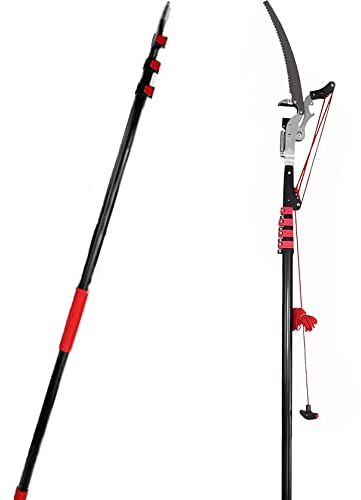 Extendable Tree Pole Pruner, 5.4m-7.2m Professional Telescopic Tree Pruners With Sk5 Cutting Blade Pole Saw Lopper Long Reach Pole Pruning Saw, 2 In 1 Extendable Gardening Tool,24ft/7.2m